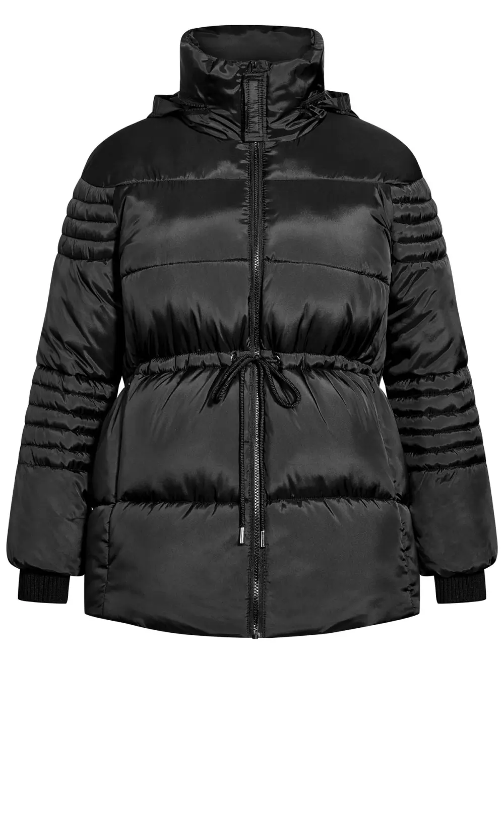 Evans Black Puffer Coat