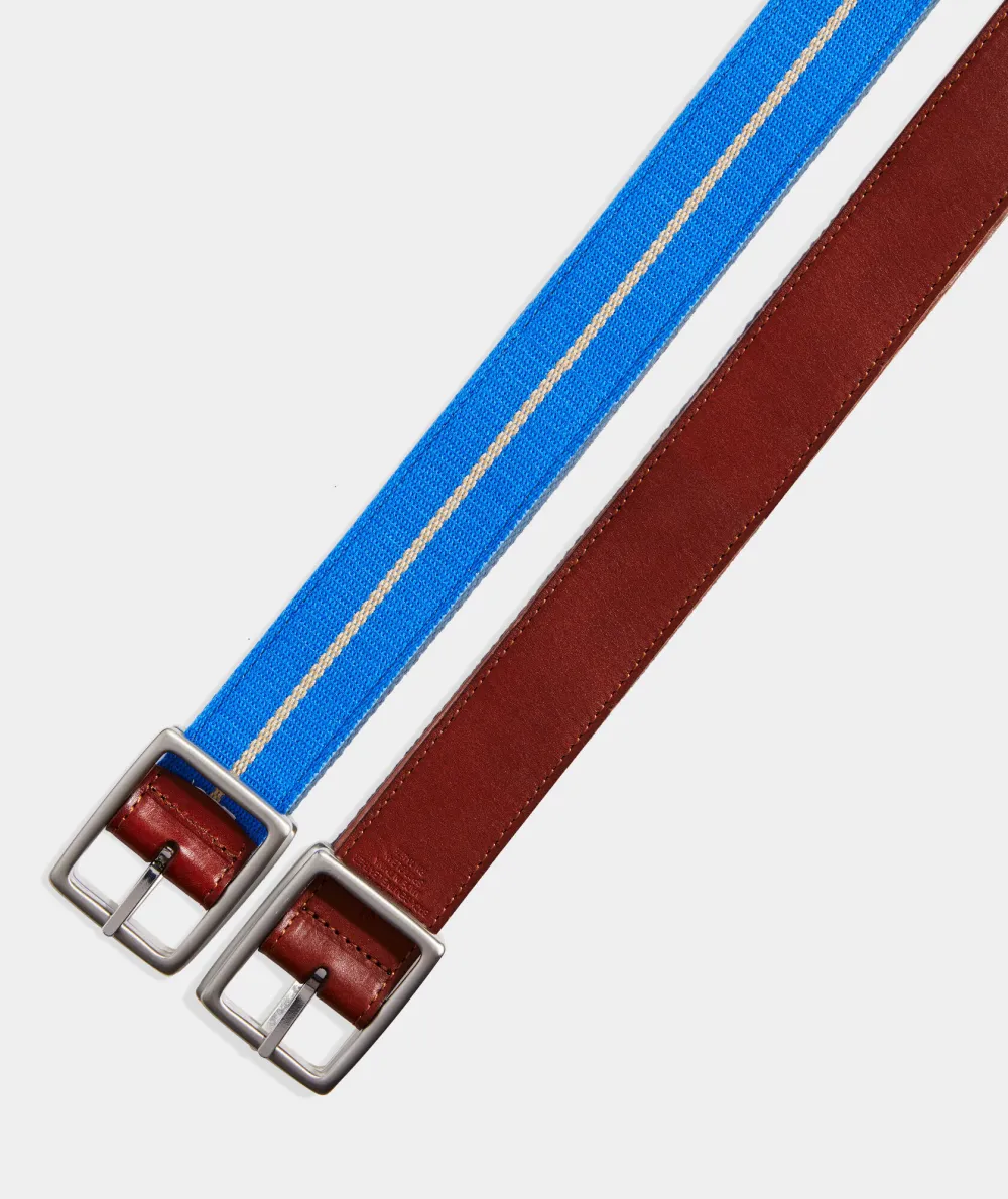 Leather & Webbing Reversible Belt