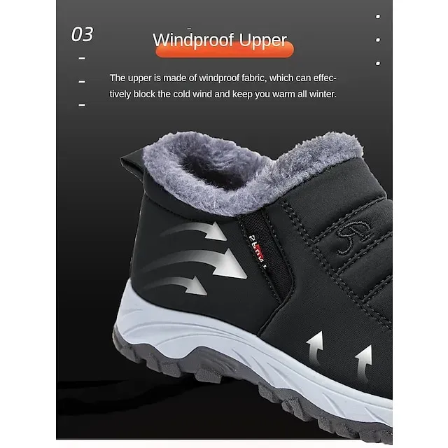 Women's Sneakers Boots Snow Boots Plus Size Hiking Boots Daily Fleece Lined Booties Ankle Boots Winter Wedge Heel Round Toe Fashion Cute Plush Hiking Satin Loafer Solid Color Wine Black