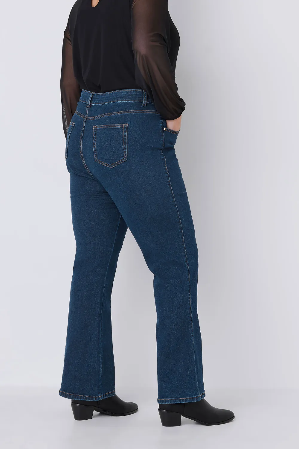 EVANS Curve Fit Blue Mid Wash Bootcut Jeans