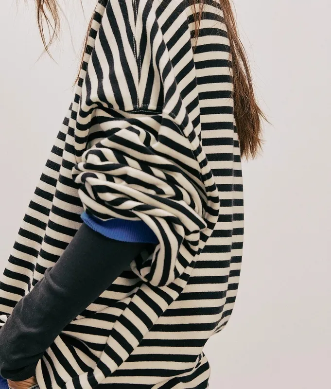 Classic Striped Oversized Crewneck