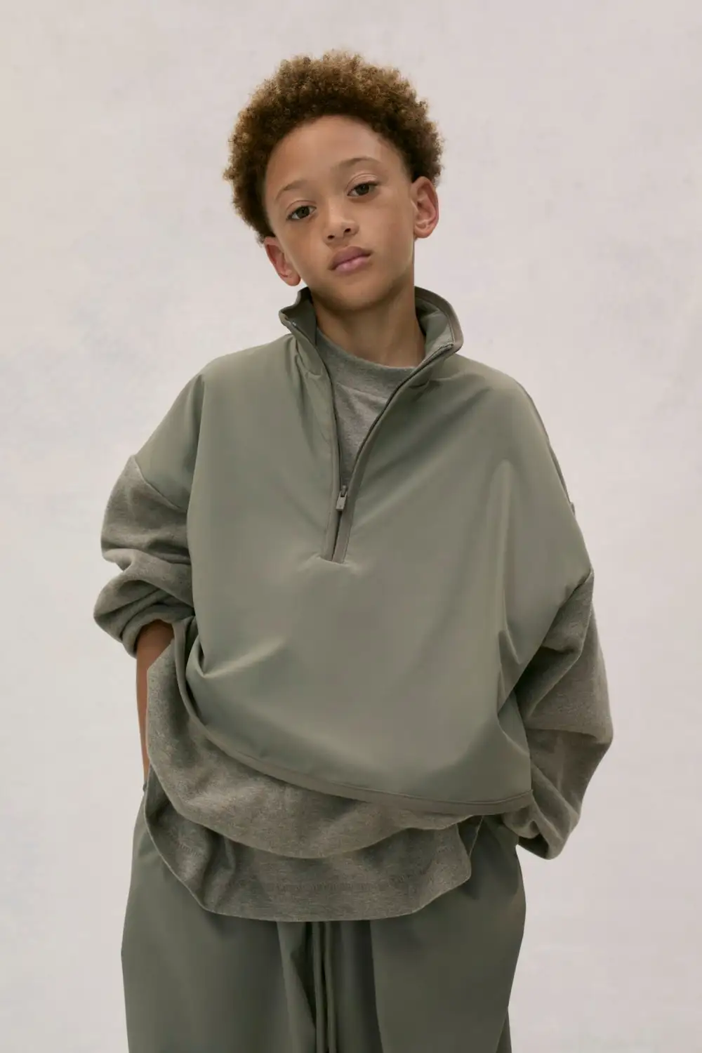 KIDS NYLON FLEECE MOCKNECK