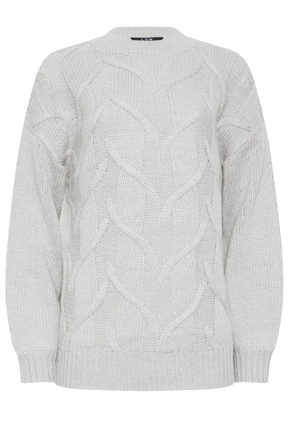 LTS Tall Grey Chunky Cable Knit Jumper