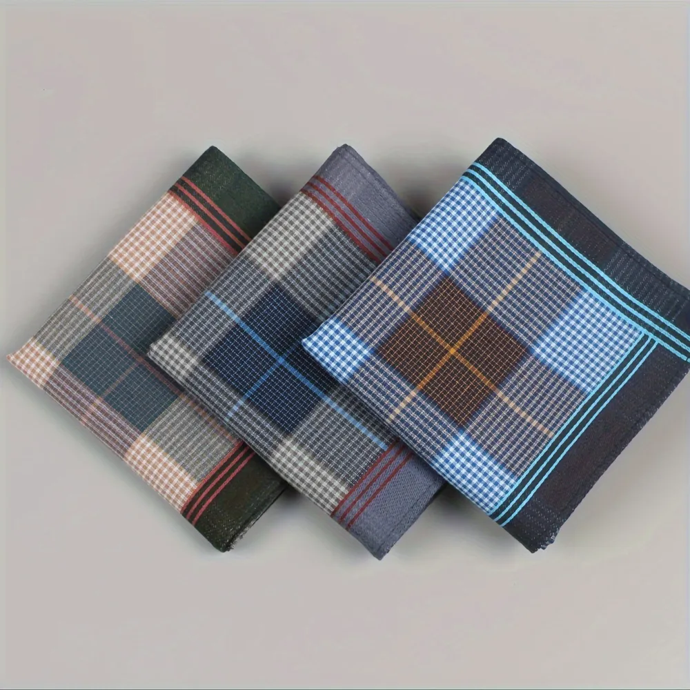 Striped Vintage Pure Cotton Square Handkerchief