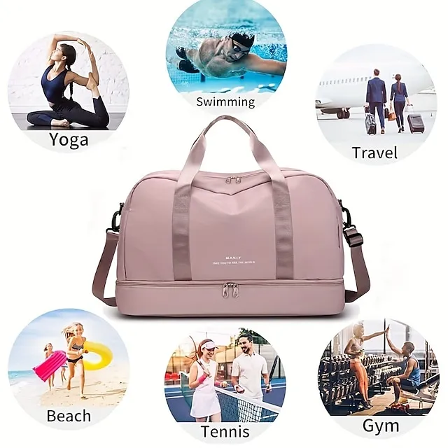 Women's Handbag Tote Gym Bag Fluffy Bag Oxford Cloth Outdoor Daily Zipper Large Capacity Solid Color Black Pink Dark Pink