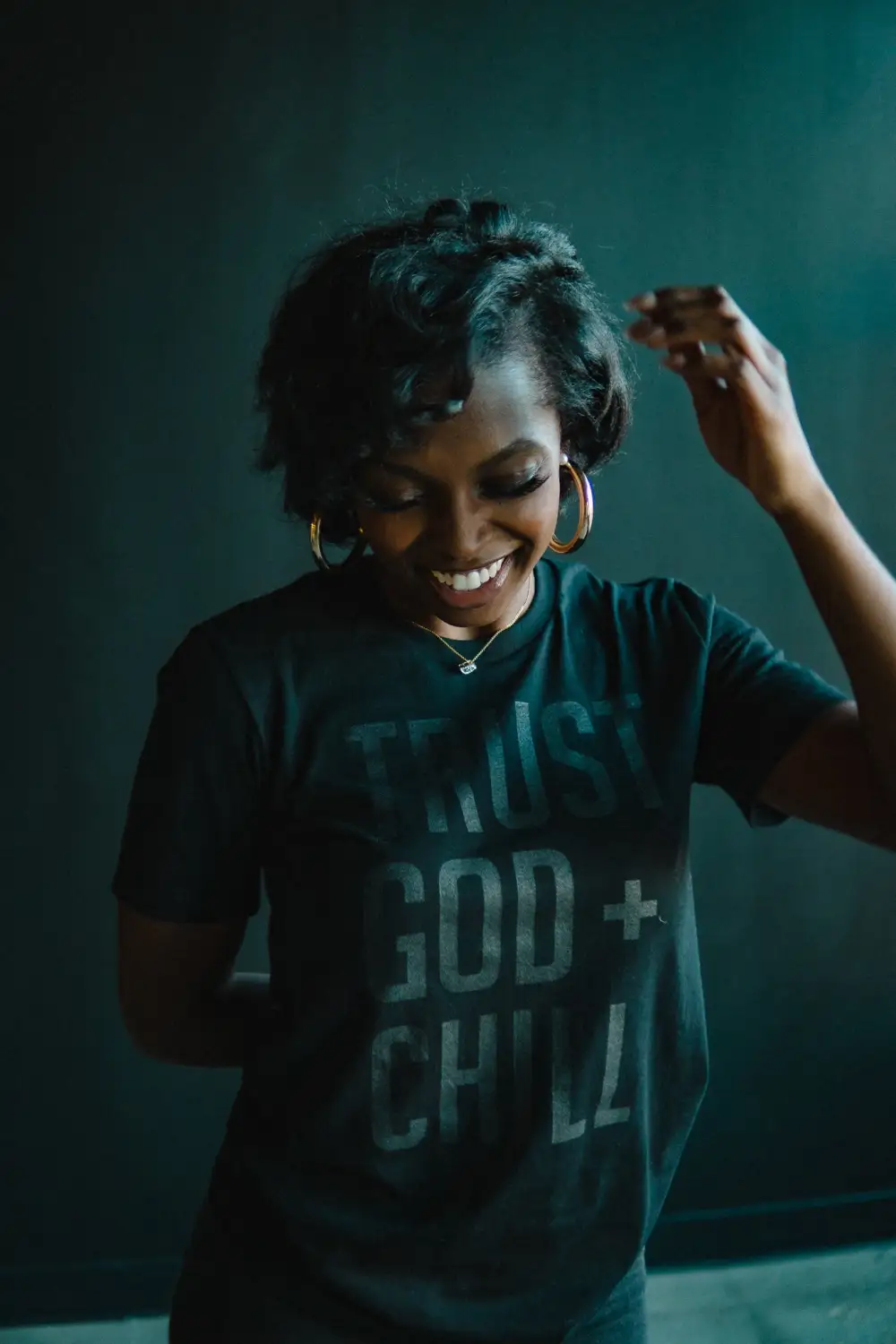 Trust God + Chill (Blkonblk) Adult Box T-Shirt