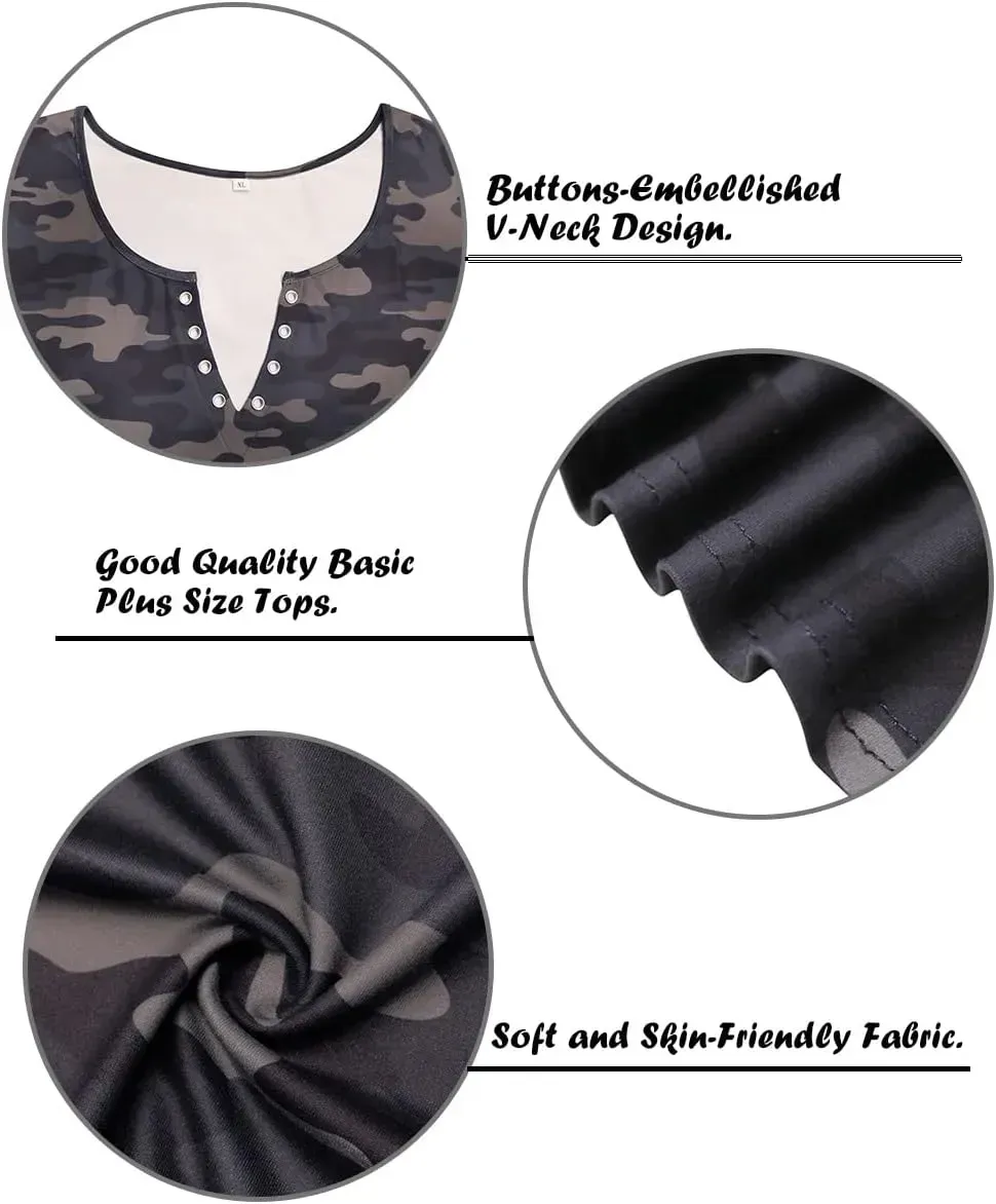 TIYOMI Plus Size T Shirt for Women Short Sleeve Tunic Cross Line Shirts Round Neck Tops Summer Blouse XL-5XL 14-28