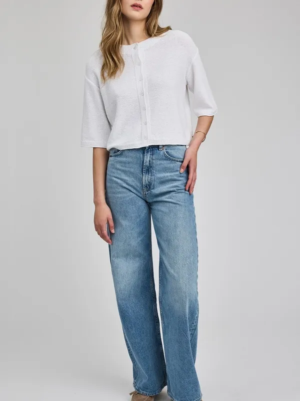 Button Front Knit Sleeveless Top
