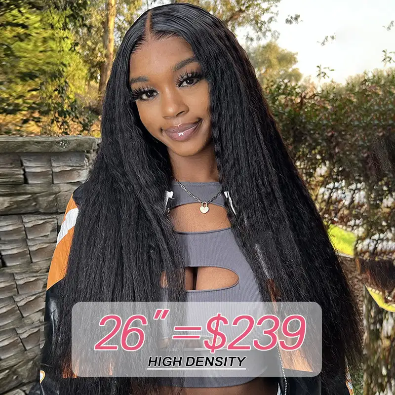250% Kinky Straight 13×6 Full Frontal Lace Wig Sterly Lace Frontal Human Hair Wigs