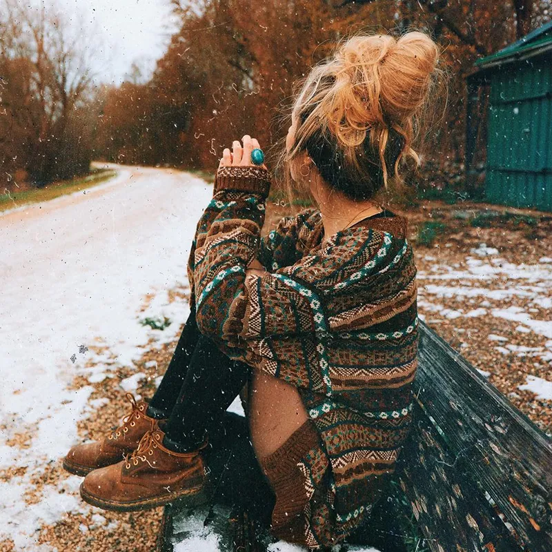 Vintage Textured Oversized Sweater