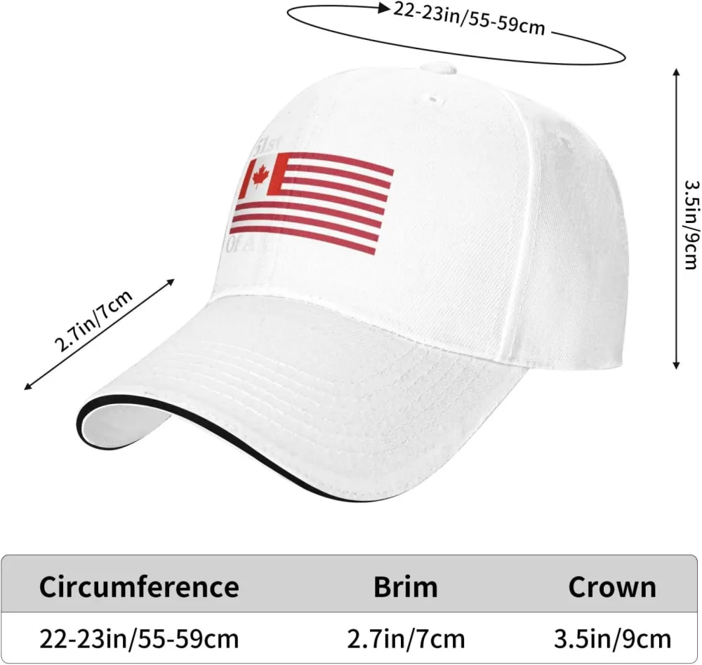 51st State Make Canada 51st State Hat Make America Canada Great Again Hat Cap for Men Women Black