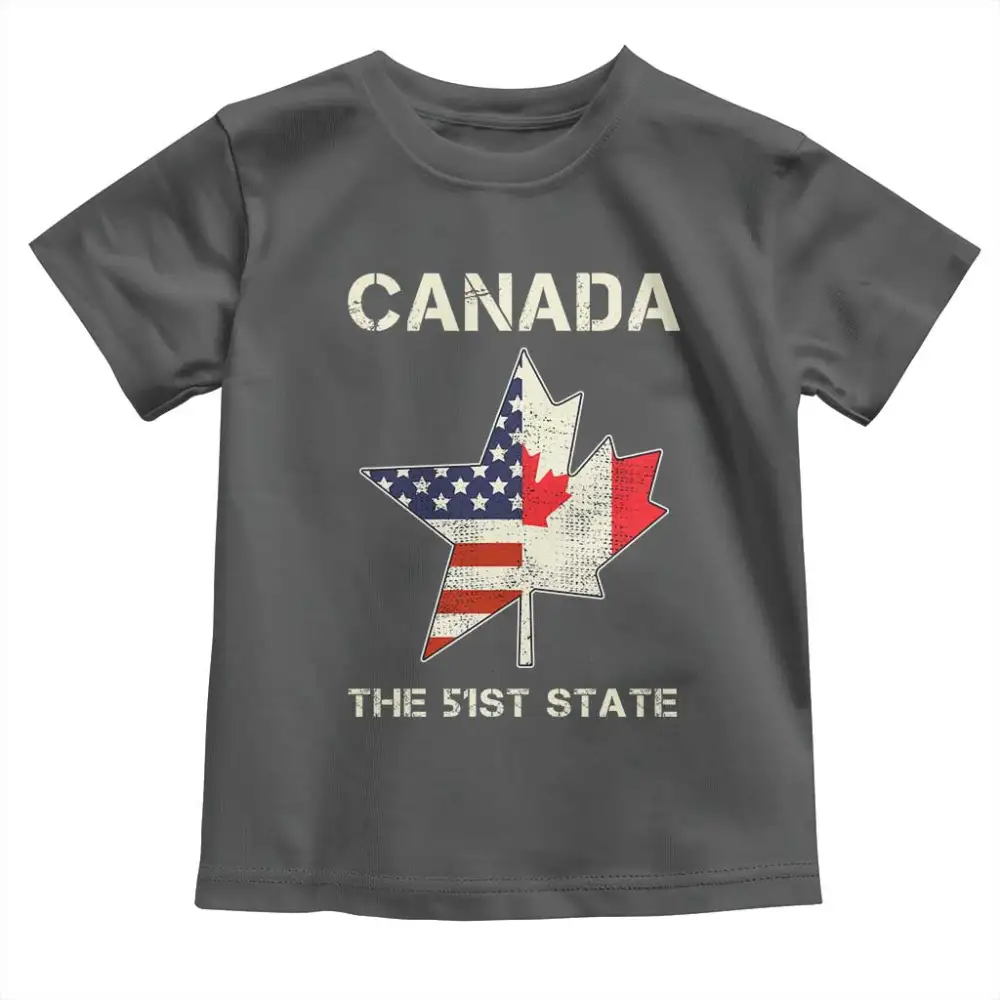 Canada The 51st State Toddler T Shirt Maple Canadian American Flag TS09