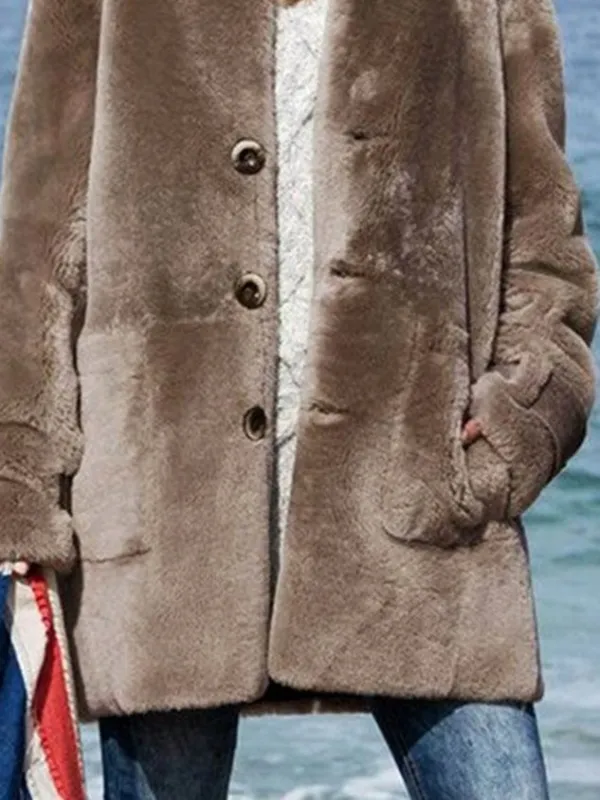 Casual Plain Fluff/Granular Fleece Fabric Teddy Jacket