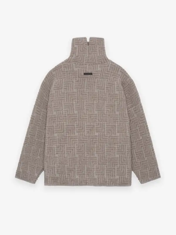 Wool Jacquard High Neck Sweater