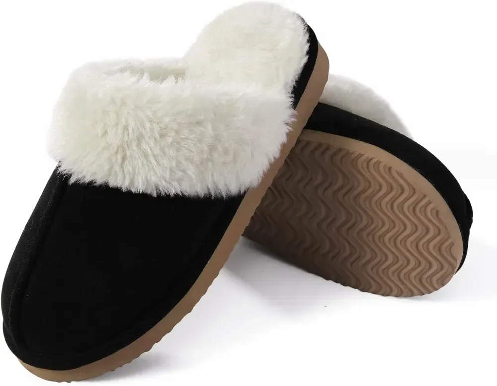 Litfun Women's Fuzzy Memory Foam Slippers Fluffy Winter House Shoes Indoor and Outdoor