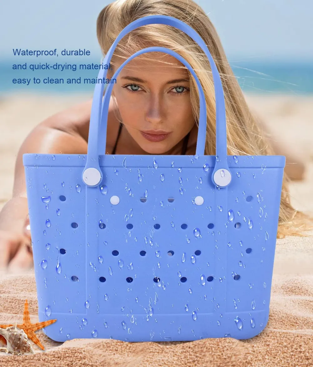 Lightweight Rubber Beach Bag X-Large Waterproof Washable Tote Bag