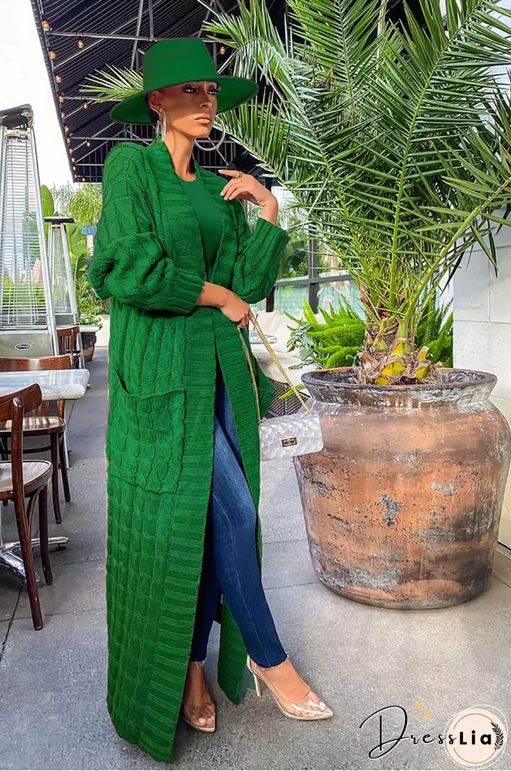 Winter Crochet Loose Long Twist Sweater Cardigan