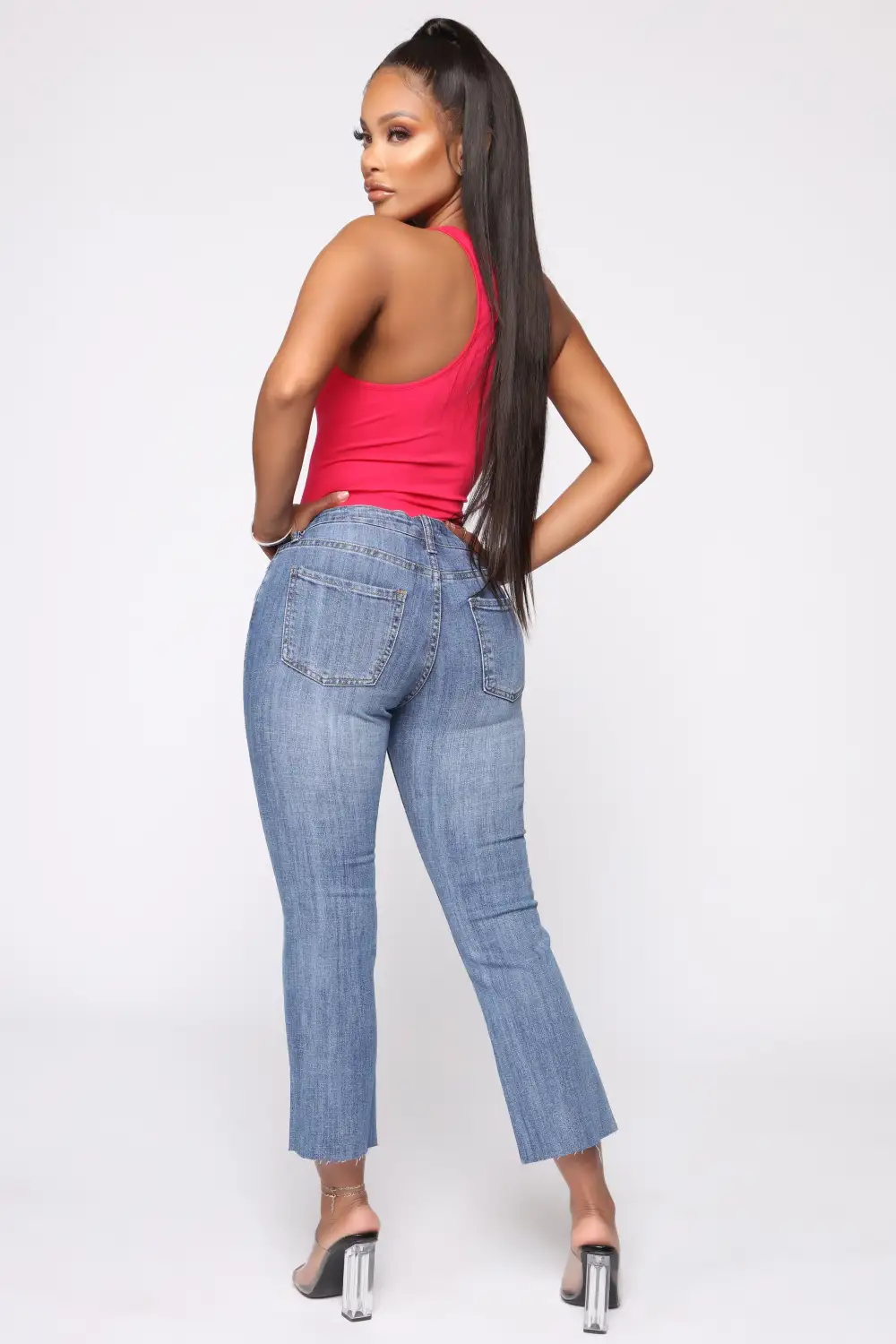 Davina Basic Tank Bodysuit - Fuchsia