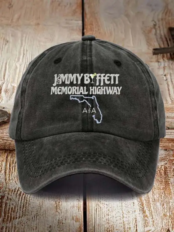 Retro Memorial Highway Print Baseball Cap