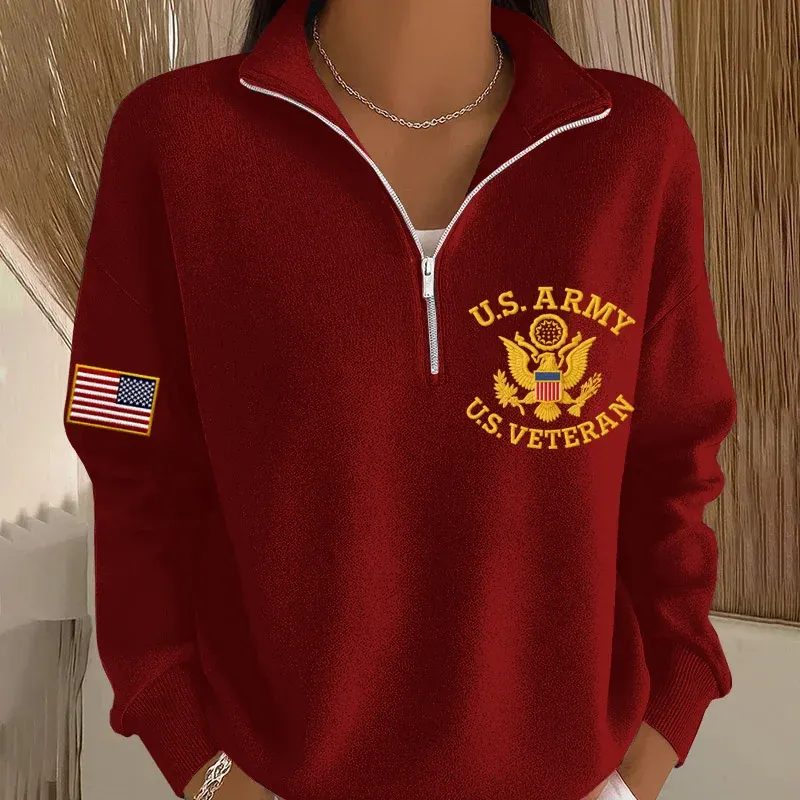 Women's Veteran Print Casual Sweatshirt