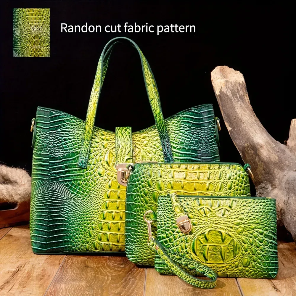 3pcs Gradient Color Purse Set