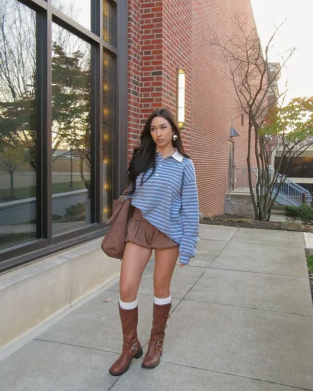 Stripey Oversized Collared Shirt