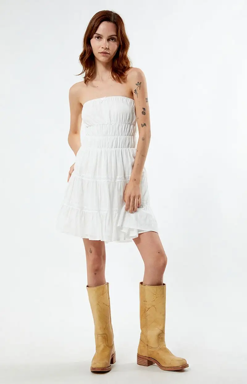 LA Hearts Bow Strapless Mini Dress