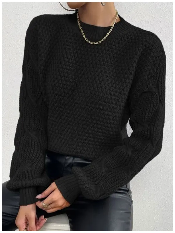 Round Neck Drop Shoulder Sweater