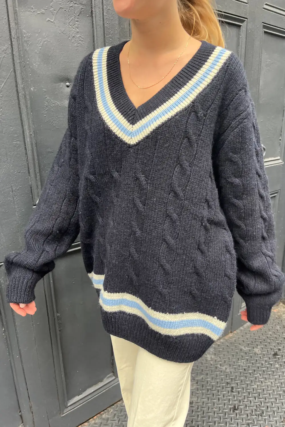 Nikki Heavy Wool Stripe Sweater
