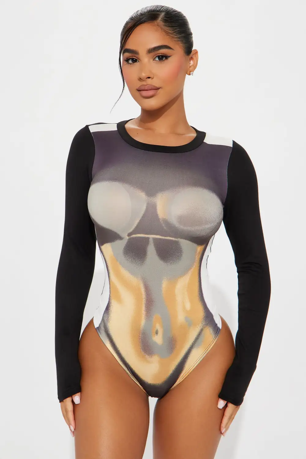 Dripping Gold Bodysuit - Brown/combo
