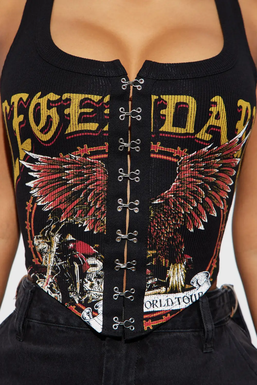 She's Legendary Graphic Corset - Black