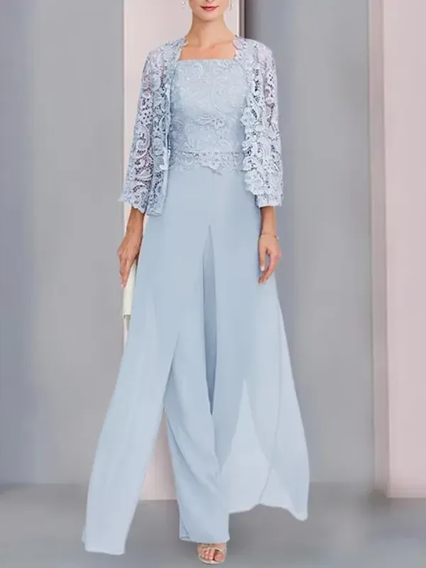 Lace Sleeveless Tank Top Trousers Three-piece Suit