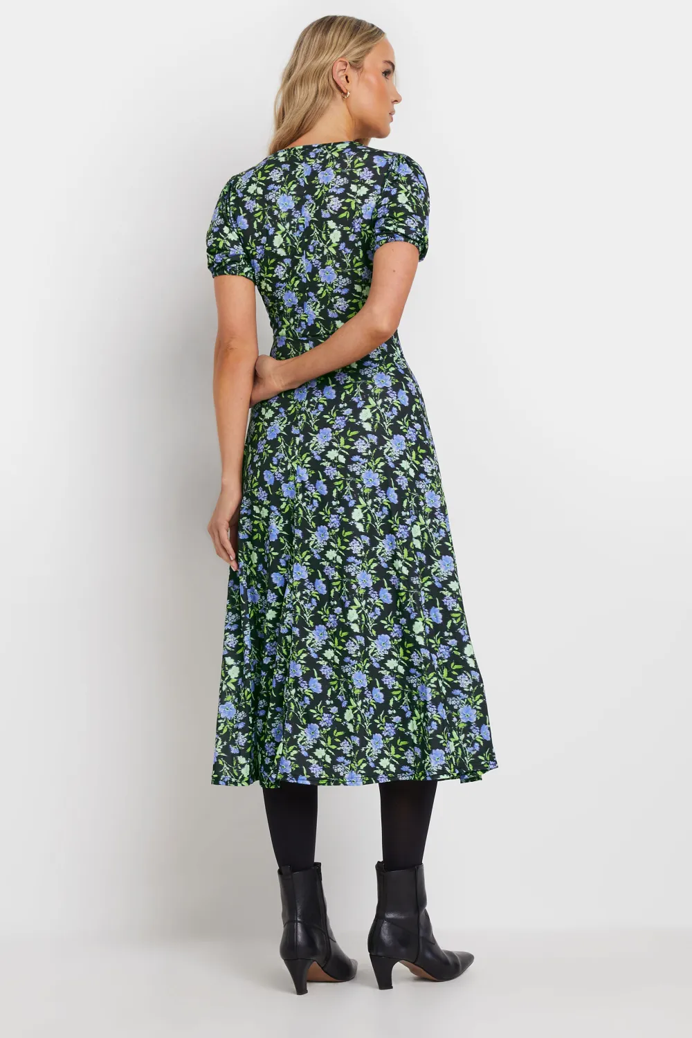 LTS Tall Purple Ditsy Floral Print Midi Wrap Dress