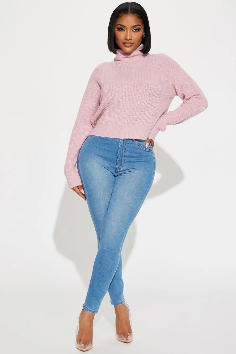Shivani Turtleneck Sweater - Pink