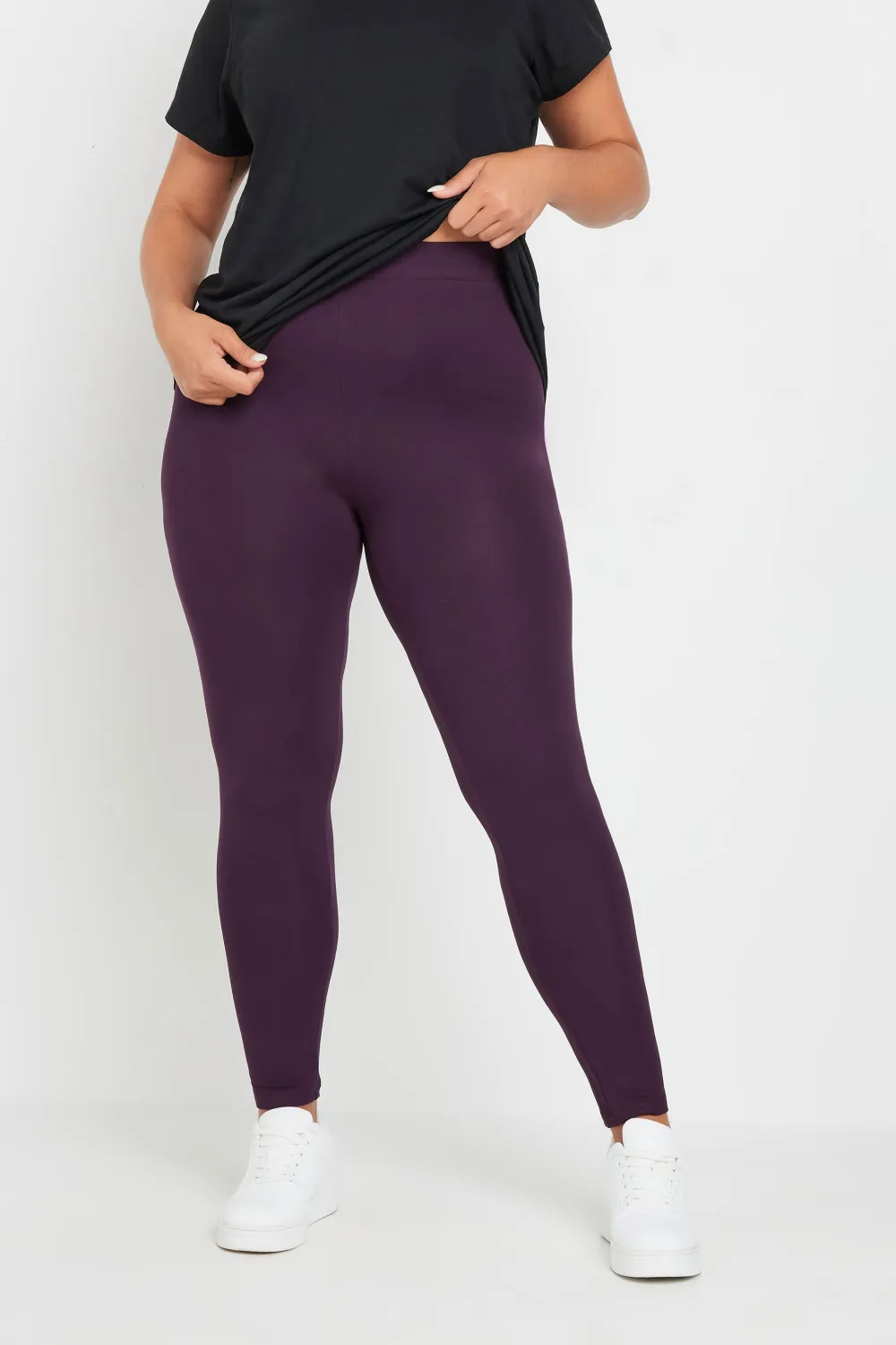 YOURS 2 PACK Curve Charcoal Grey & Black Soft Touch Stretch Leggings