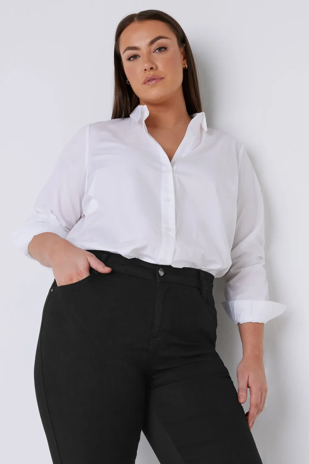 EVANS Curve Black High Waisted Skinny Jeans