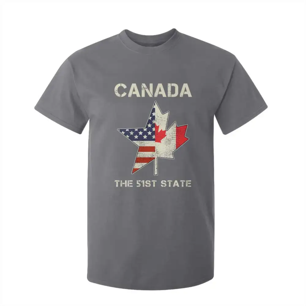 Canada The 51st State T Shirt For Kid Maple Canadian American Flag TS09