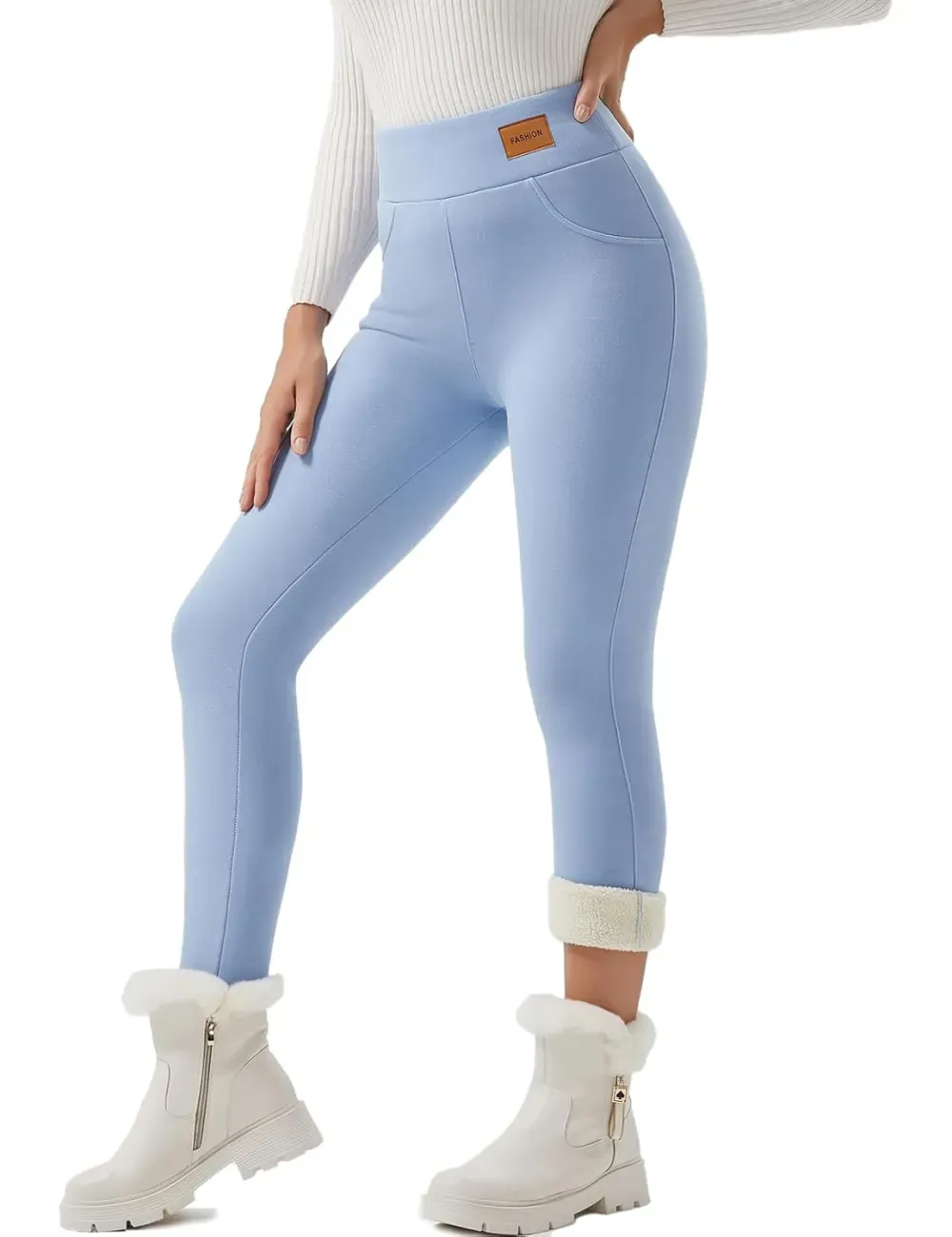 Women Winter Warm Thick Leggings Fleece Lined Stretchy Soft Thermal Sherpa Pants High Waist Tights