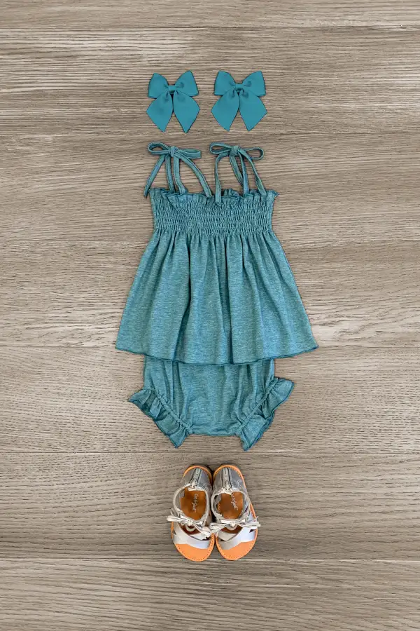 Tie Shoulder Baby Short Set