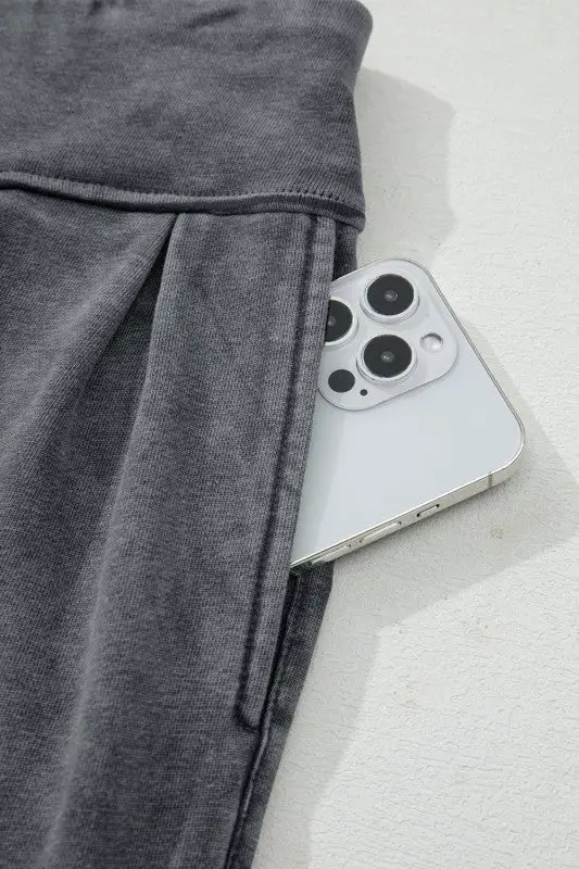 Solid Mineral Wash Jogger Pants