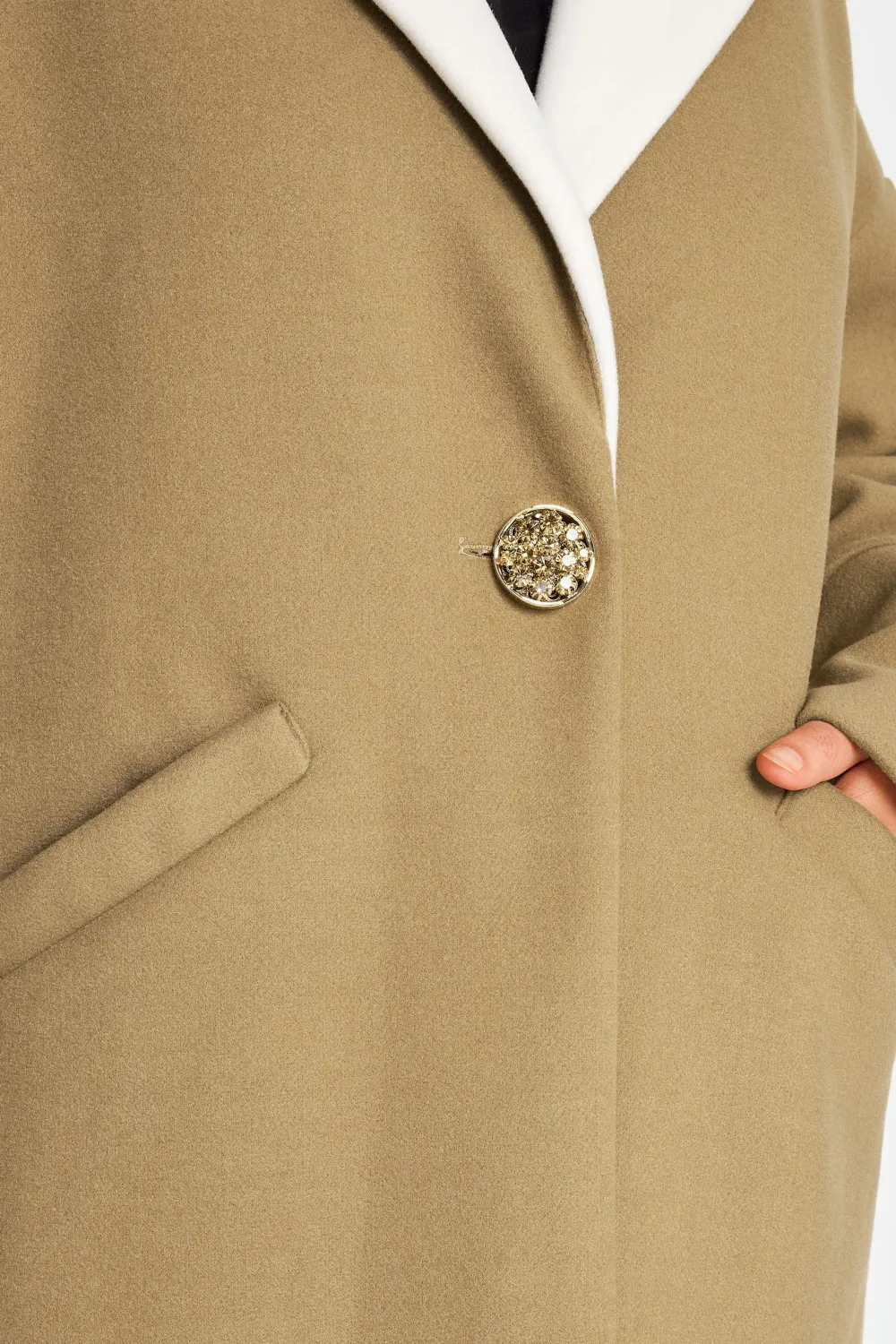 Evans Baptiste Brown Fringed Hem Formal Coat