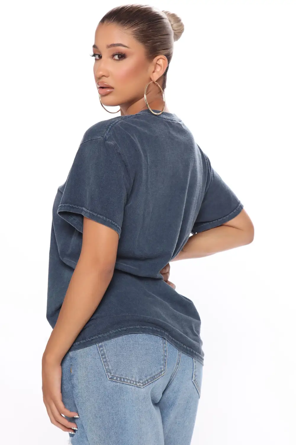 Nirvana Smile Washed Tee - Navy