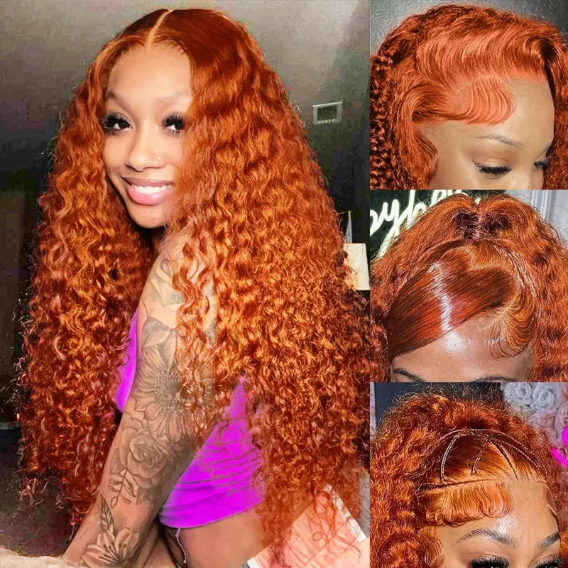 Flash Sale | #350 Ginger Deep Wave Frontal Wig 13×6 Lace Human Hair Wig