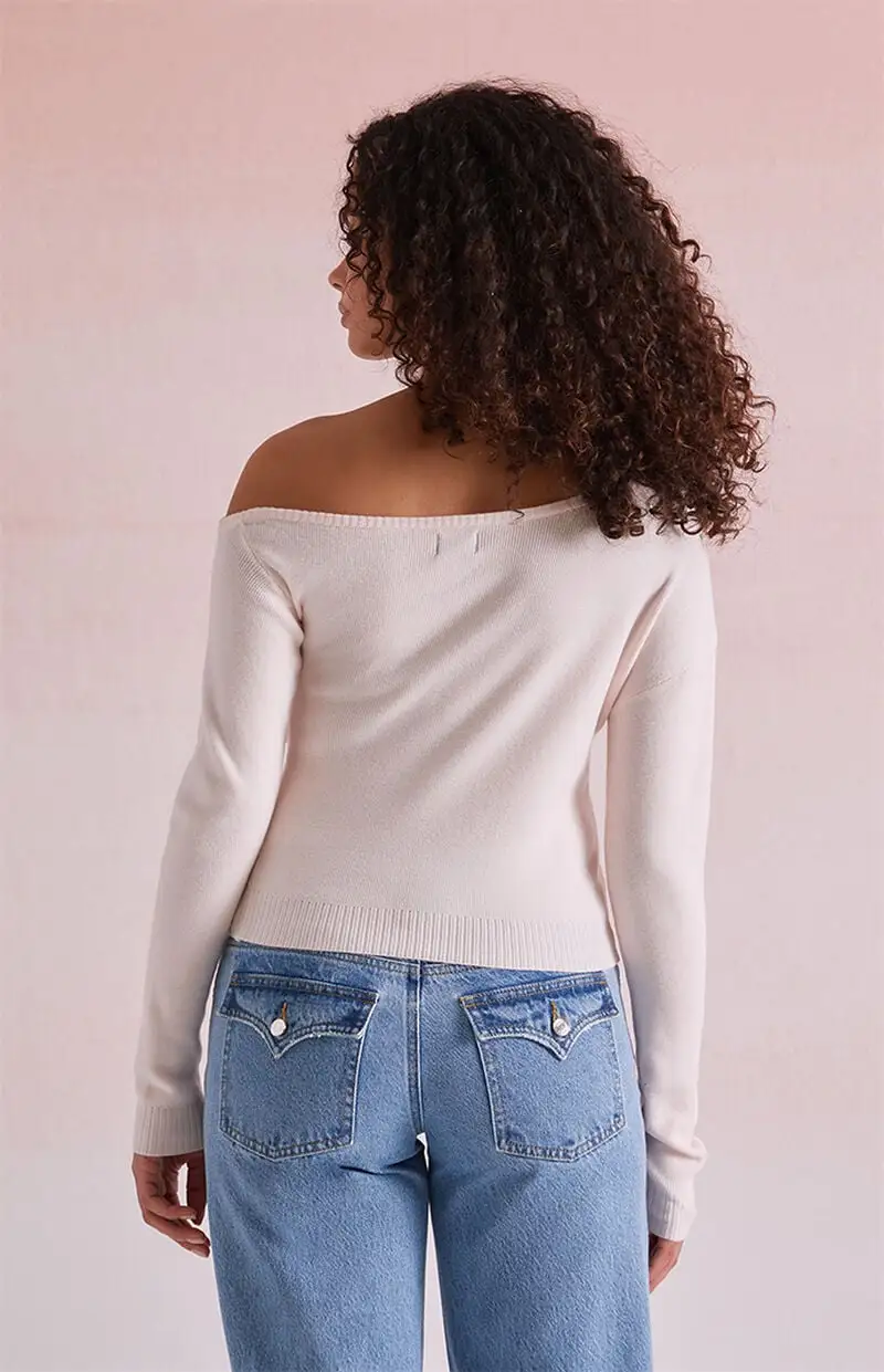 Beverly and Beck Daryn Asymmetrical Button Sweater