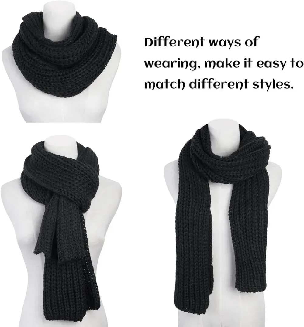 Women And Mens Winter Thick Cable Knit Wrap Chunky Long Warm Scarf