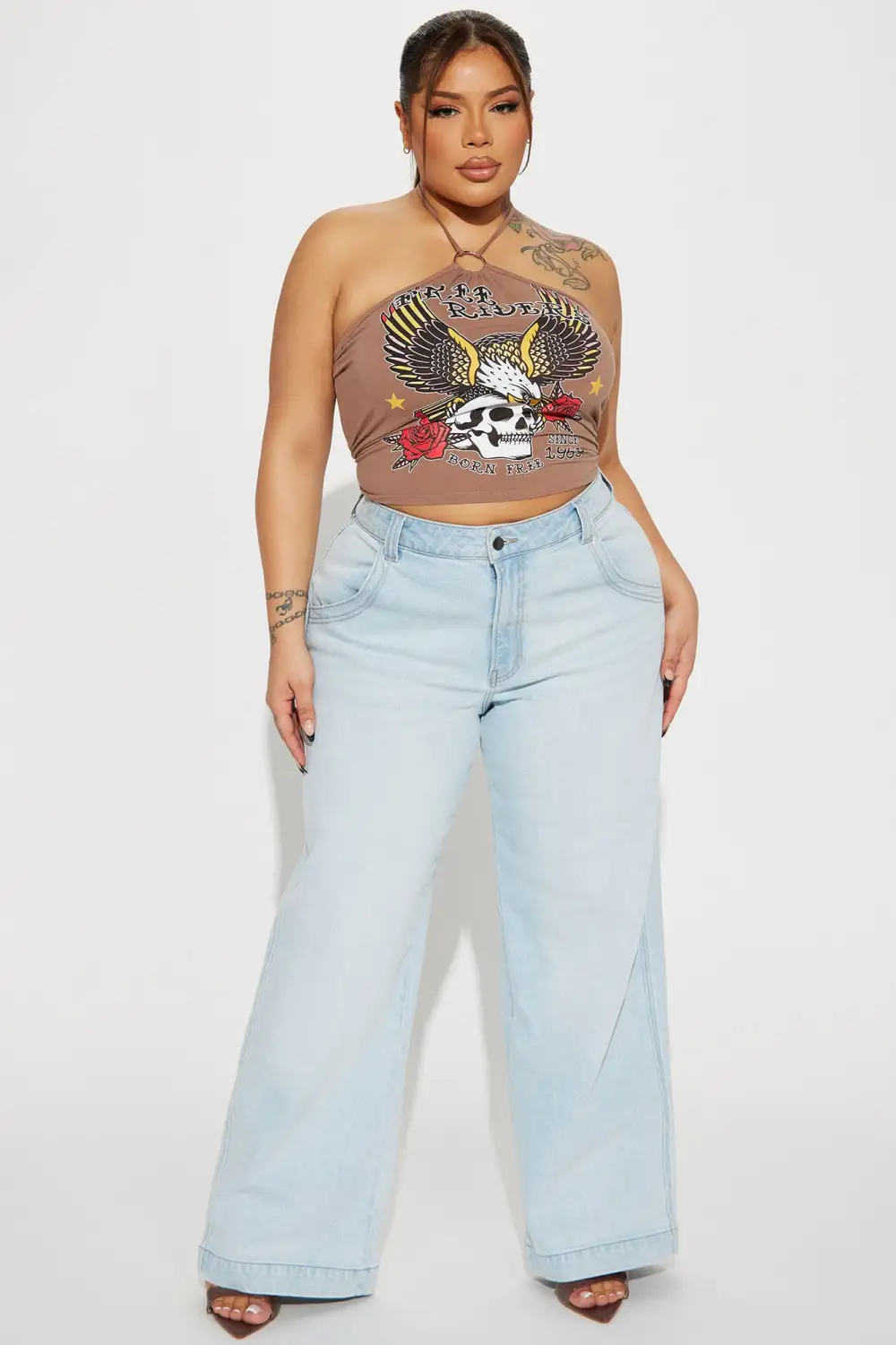 New Obsession Baggy Wide Leg Jean - Light Blue Wash