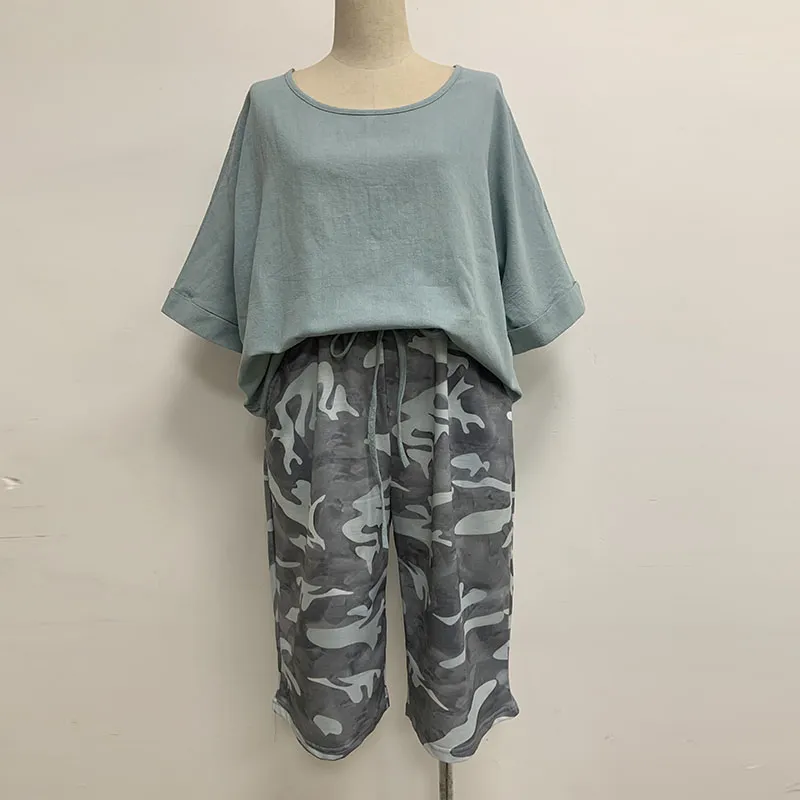 Cotton Linen Shirt & Pants Relaxed Fit S-5XL Relax Fit Pants & Short Solid Sleeve Shirt Suit Cotton Linen Two-piece Matching Set