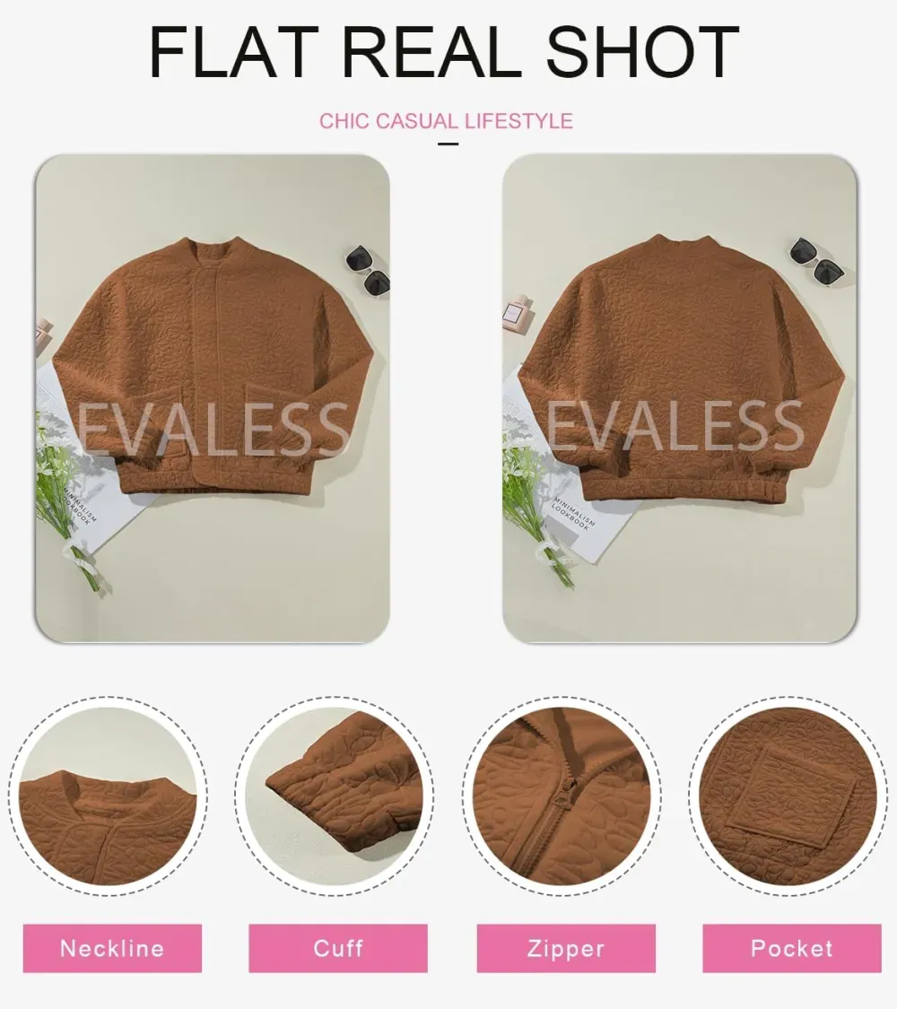 Jackets for Women Spring Fashion 2025 Cute Jacquard Coats Lightweight Zip Up Jackets Dressy Casual