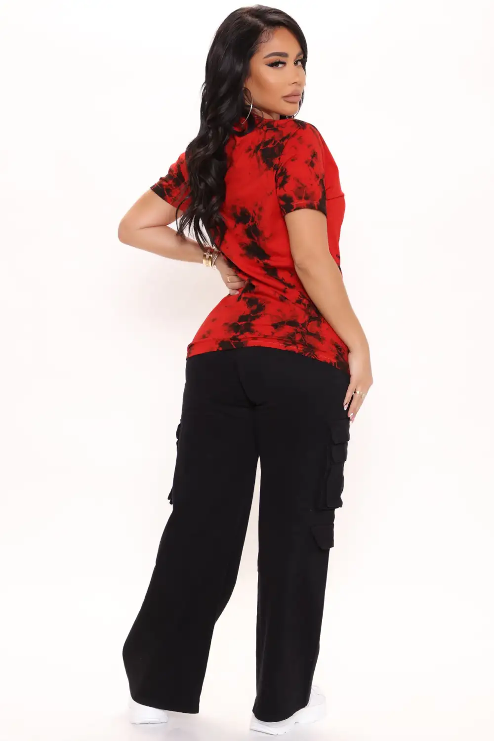 Positive Vibin' Tie Dye Top - Red/combo