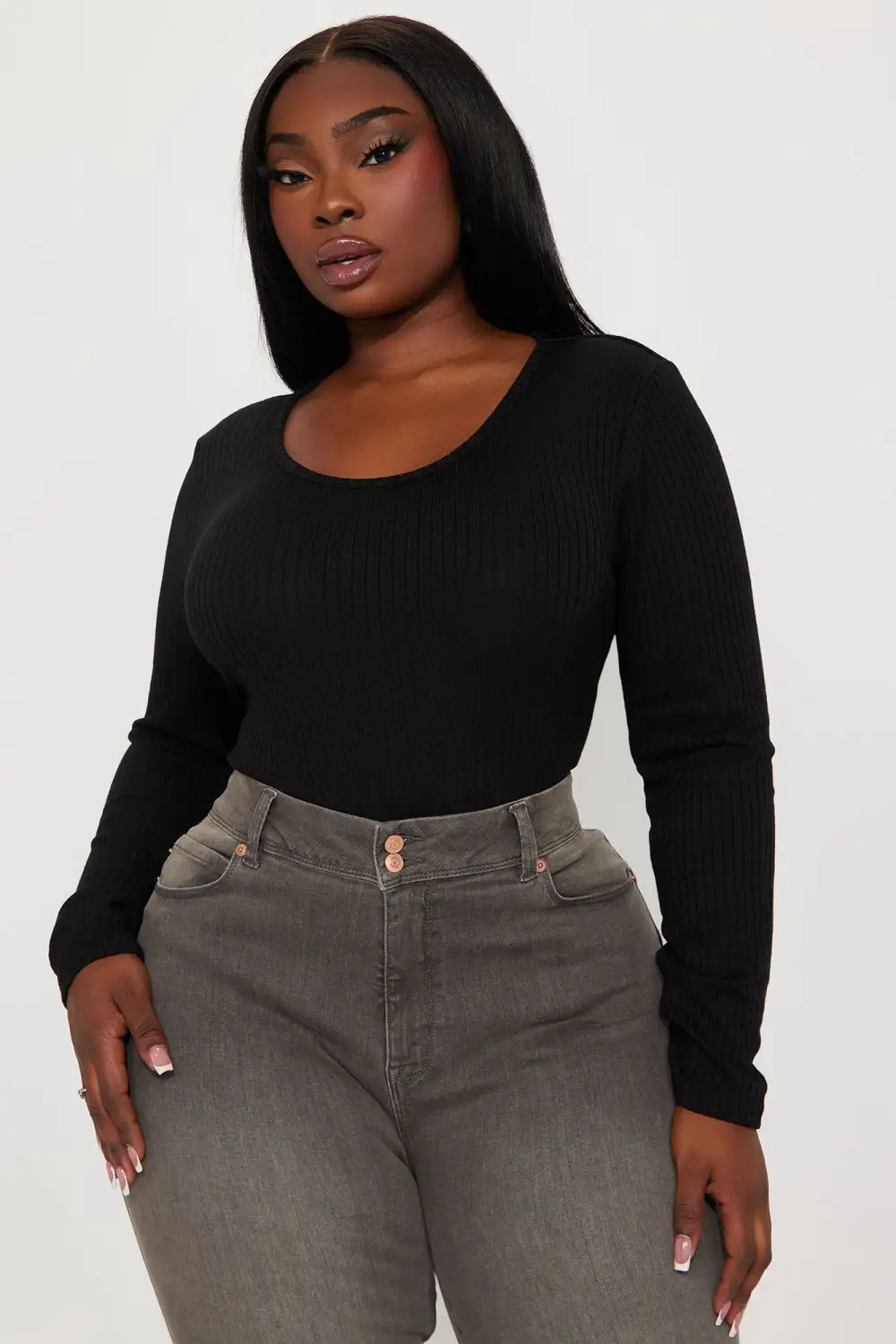 Emelia Ribbed Top - Black